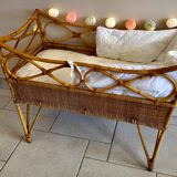 Vintage cradle rattan and wicker