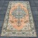 Tapis Turc Vintage Oushak, Couloir Pêche Bleu, 120x194 Cm
