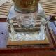 Art Deco inkwell in baccarat crystal, brass and rosewood