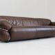 Gianfranco Frattini Sesann sofa Cassina 1970s in brown leather