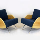 Mid-century r-360 ash armchairs by Janusz Różański, 1960s, Set of 2