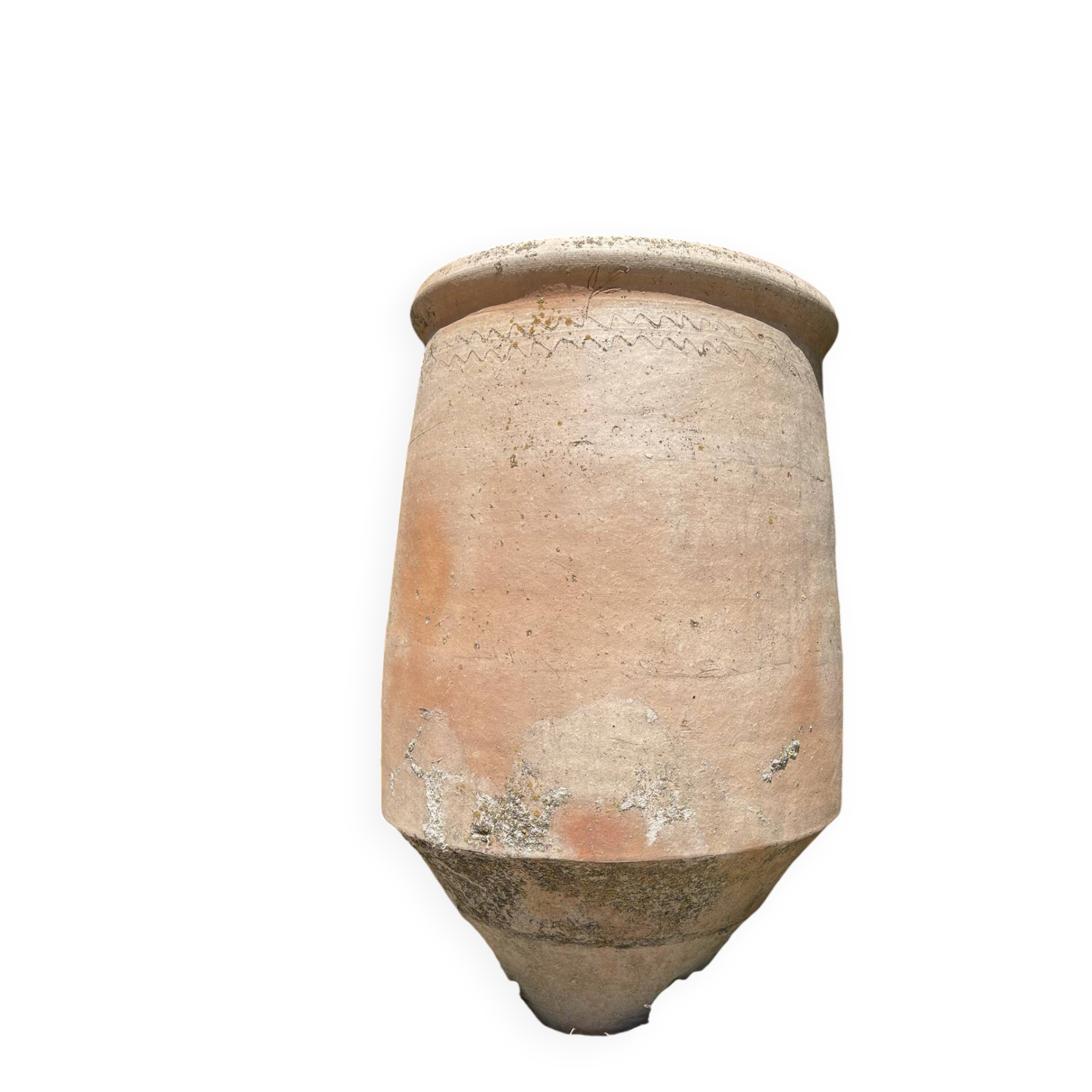 Ancient terracotta pottery jar
