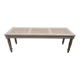 Banc d'office style Louis-Philippe en chêne massif et cannage