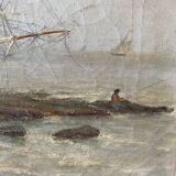 Signed stranded boat from 1886