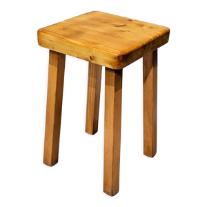Tabouret en bois de pin,
