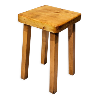 Tabouret en bois de pin, Les Arcs