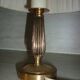 Empire style lamp in golden brass with pleated shade