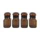 Lot de 4 flacons bocaux en verre ambré style apothicaire