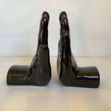 Pair of black hand bookends