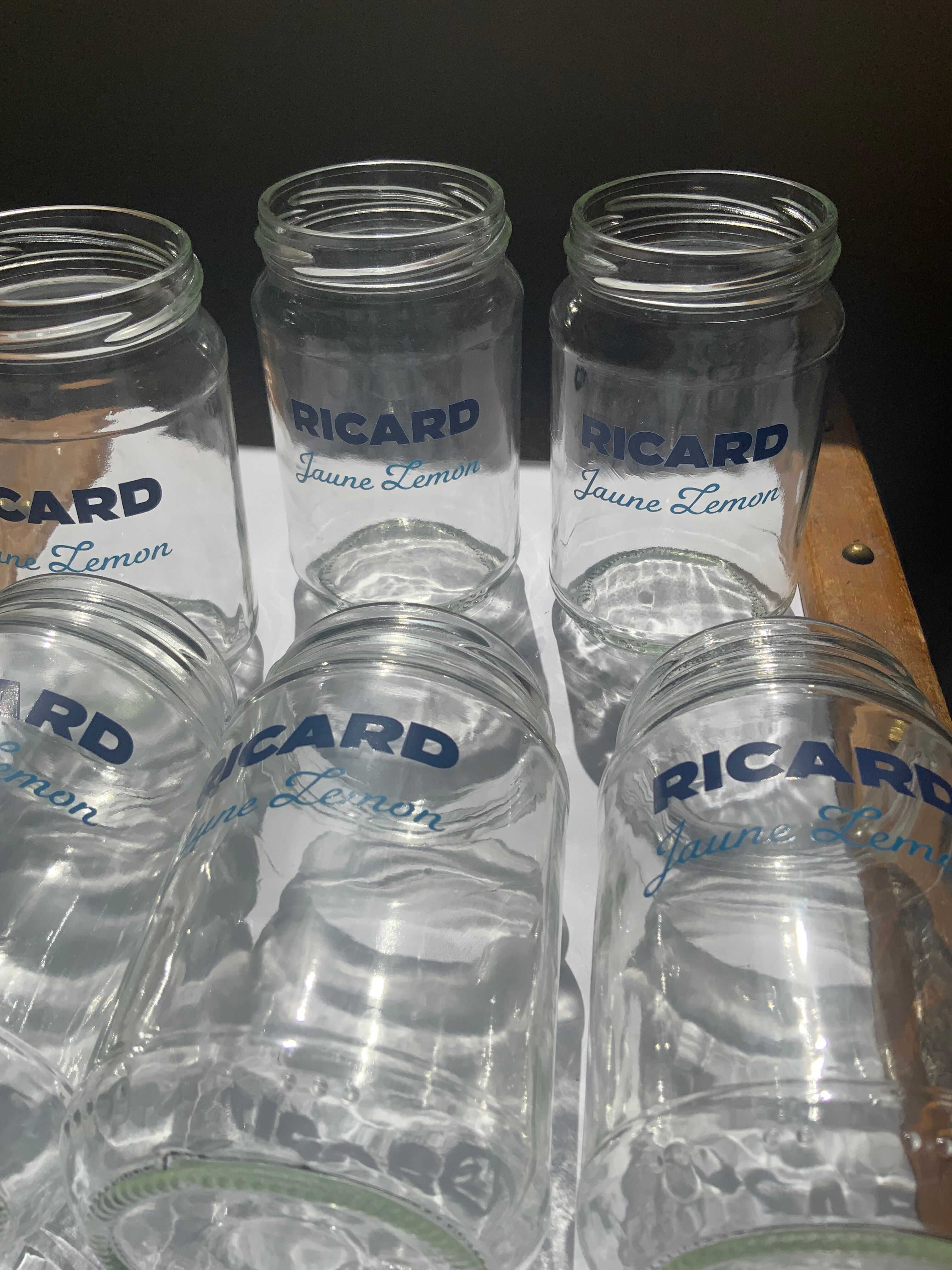 Lot 6 glasses Ricard yellow lemon shape vintage jar new without packaging