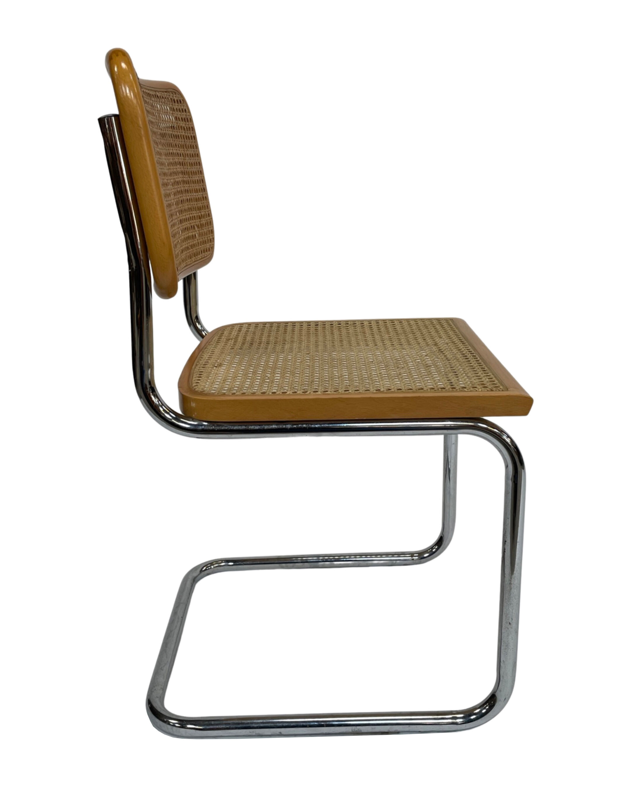 Set of 4 chairs model Cesca B32 designed by Marcel Breuer design