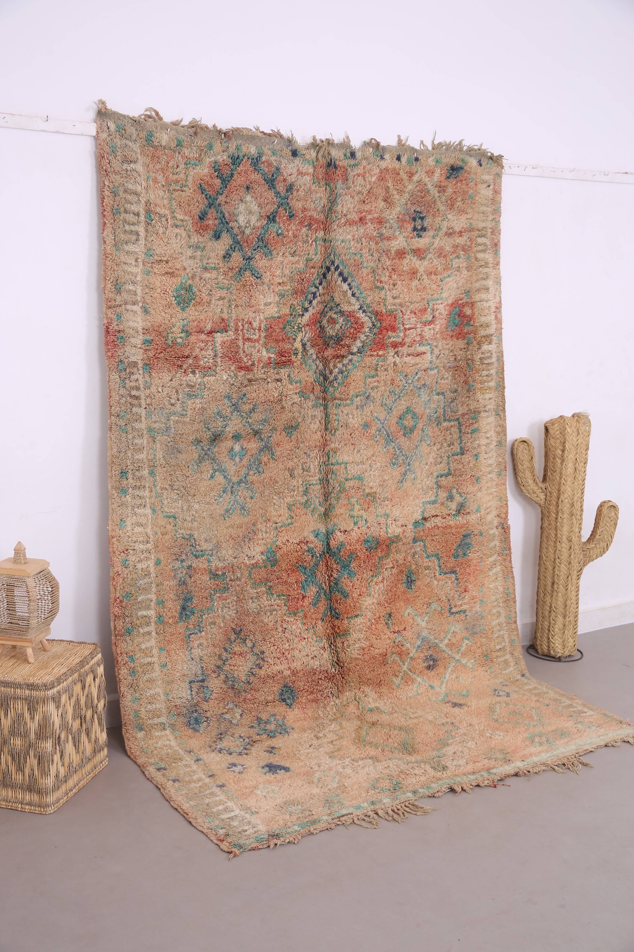 Peach Vintage Moroccan Rug 178 x 271 cm - Berber Wool Rug - Handmade Rug