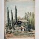 Old watercolor rural landscape dated 1885