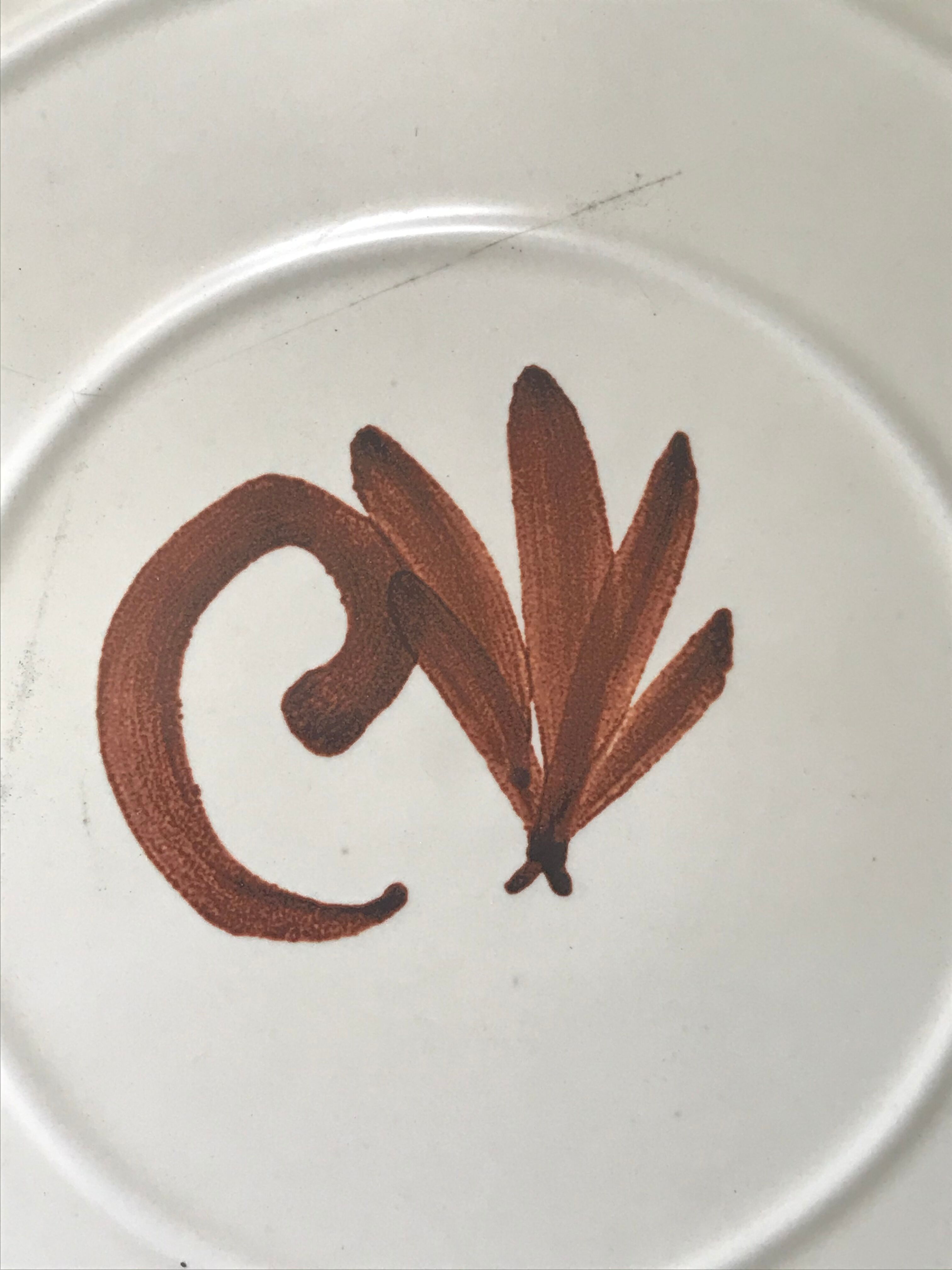 6 assiettes en grès Vallauris vintage