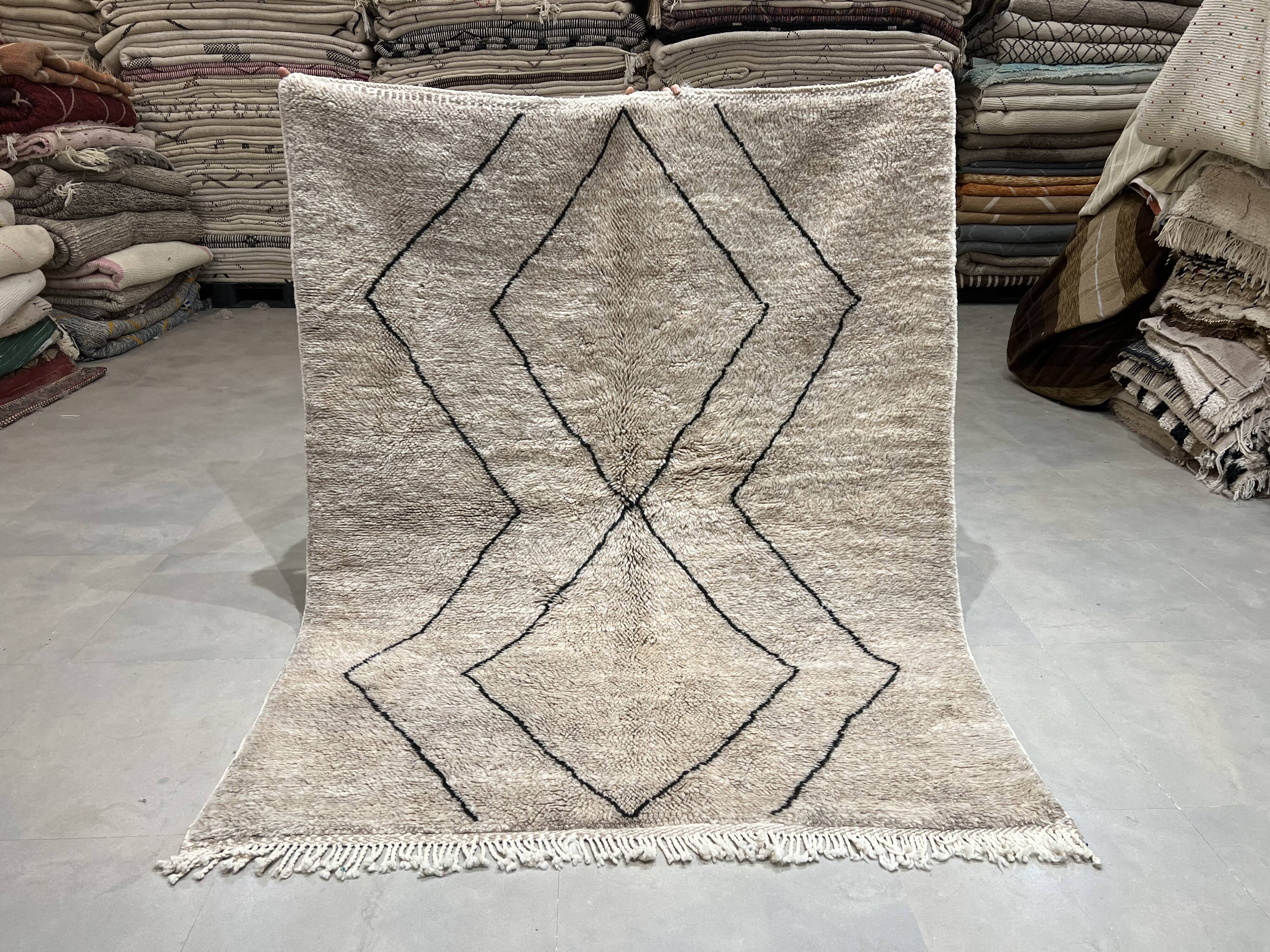 Carpet beniourain gray striped black 155x193cm