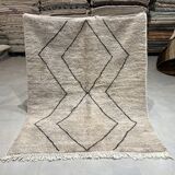 Carpet beniourain gray striped black 155x193cm