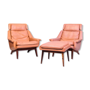 fauteuils et ottoman - danemark 1960s