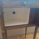 Wood and marble bedside table