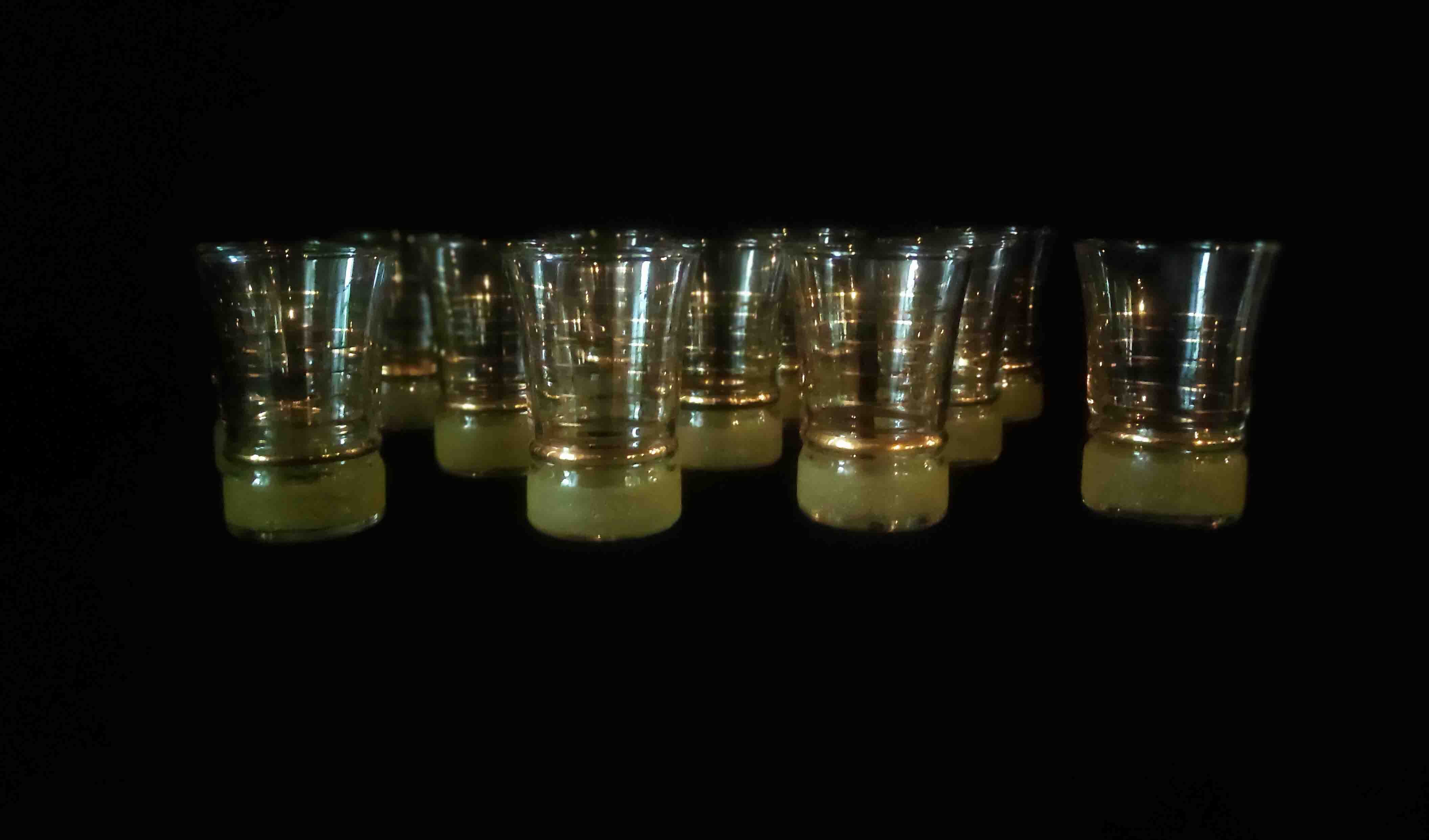 12 granite glasses, 50s