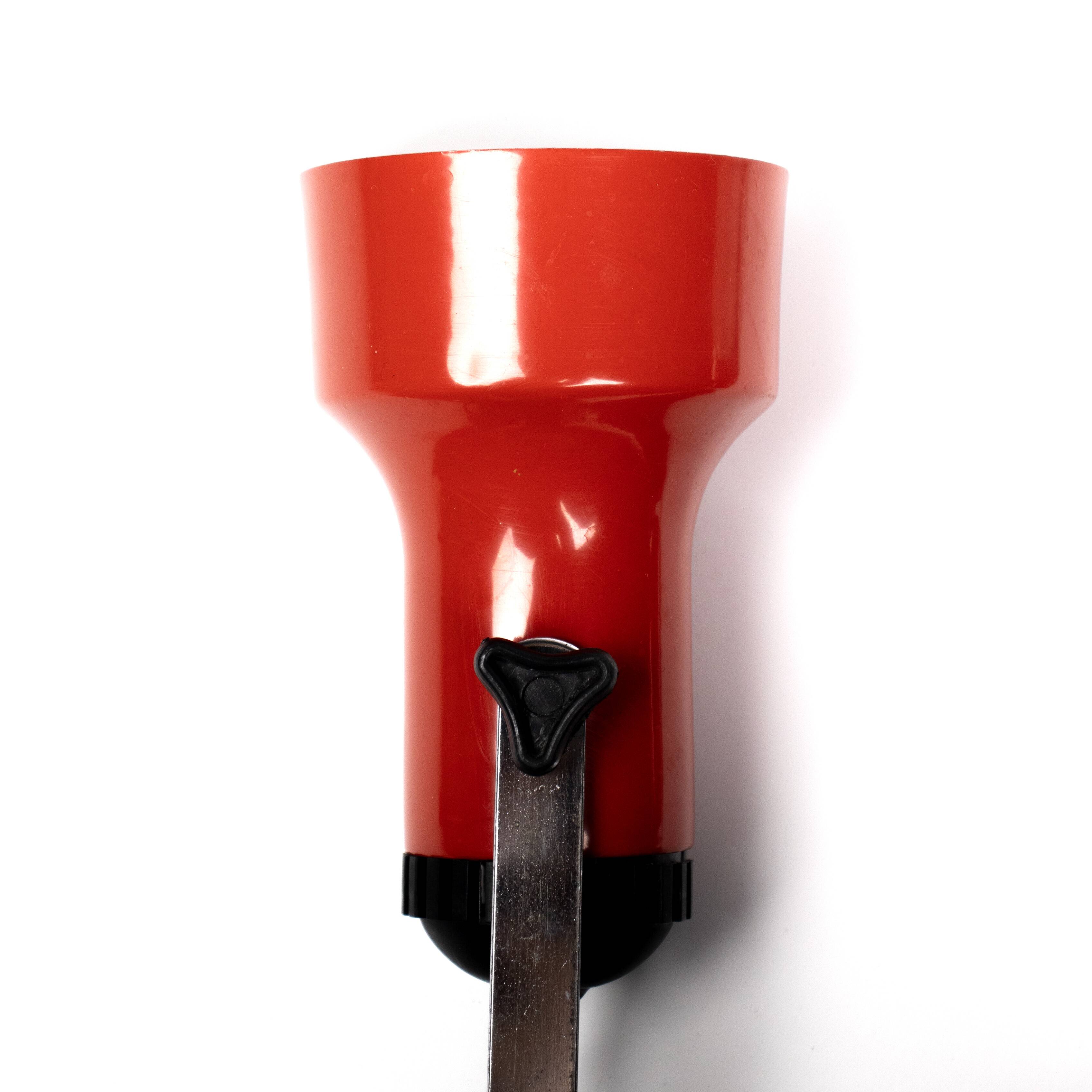 Vintage red two-light spot lamp from the 70s.