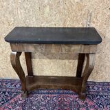 Old mahogany console, styel Restoration, nineteenth, marble top