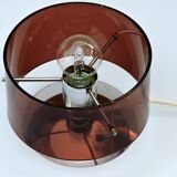 Table lamp Published by Oxar, circa 1972 Philippe Rogier in metal & smoked Altuglas