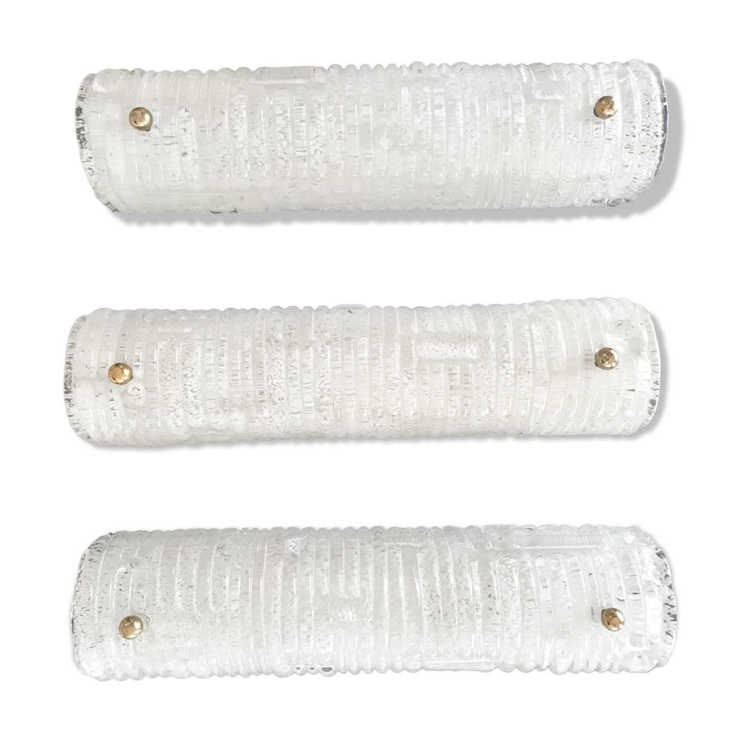 Set of three Barovier murano glass wall sconces