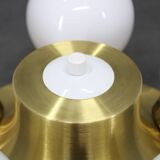 Pair of mid-century brass flush mount lights, 1970s