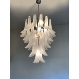 Lustre en cascade en verre de murano givré « selle »