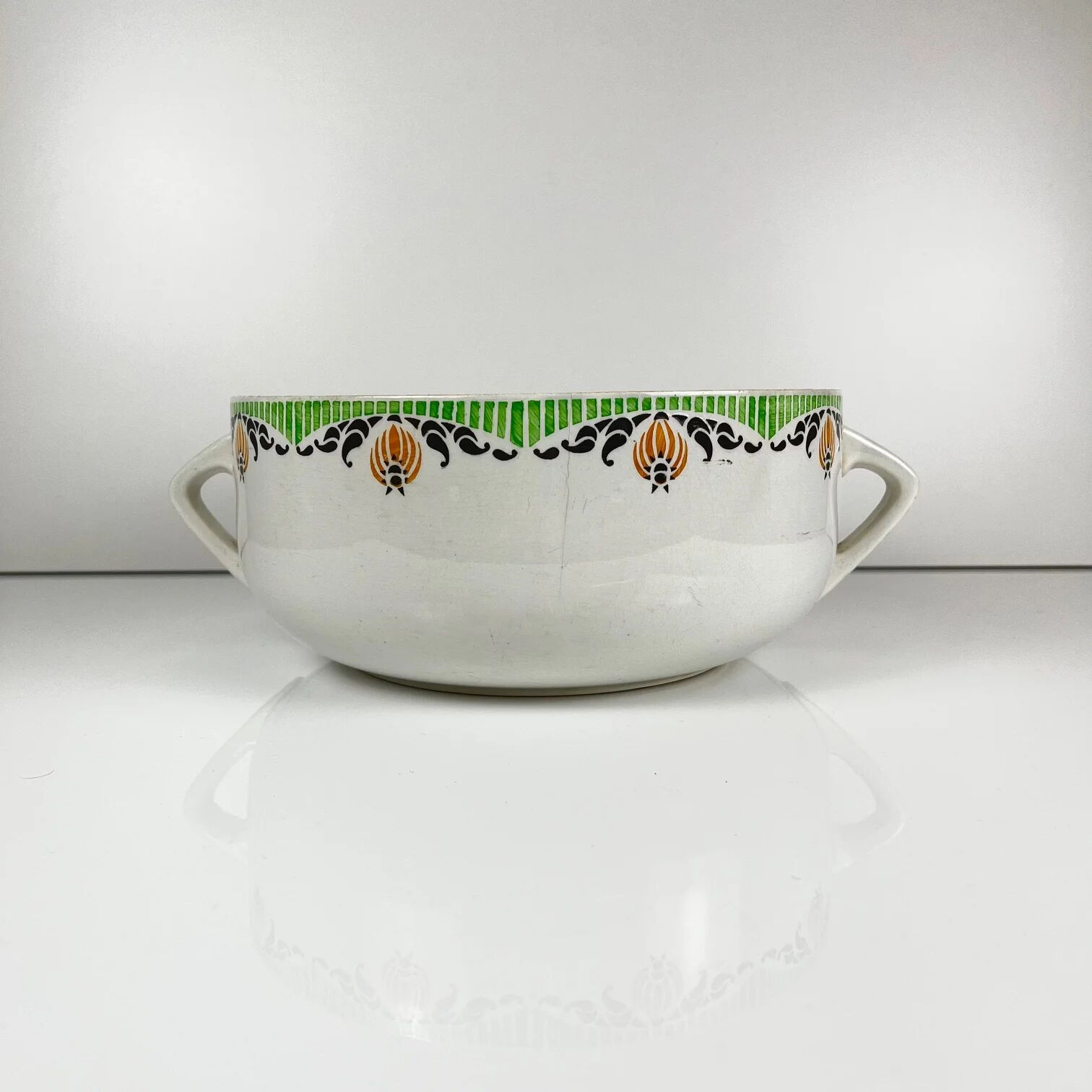 Plat / soupière Sarreguemines "Maroussia", début XXe