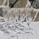 Set of 8 champagne flutes in cut crystal