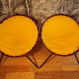 Pair of folding balloon chairs from the 1950s-60s.