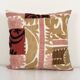 Pastel tashkent suzani square patchwork pillow case made from a 19th century suzani - uzbek abstract