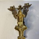 Empire three-branch bronze wall light, early 20th century