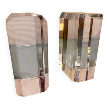 Serre-livres ritts, astrolite lucite, 1970s