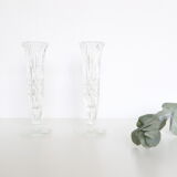 Pair of moulded glass vases