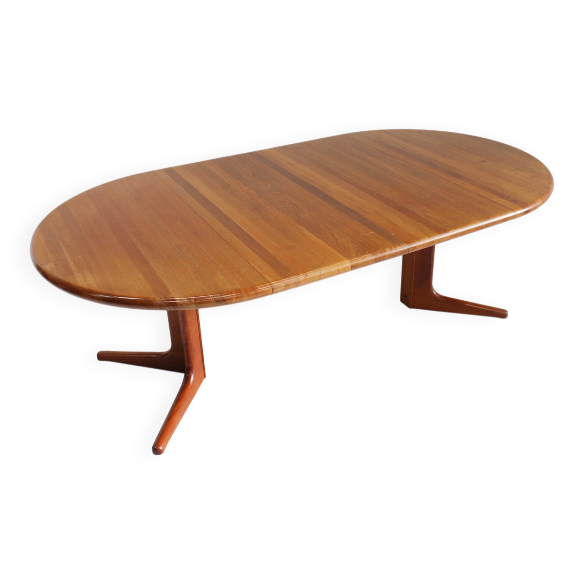 Vintage Glostrup Danish round extendable dining table solid teak