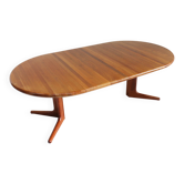 Table à manger ronde extensible vintage Glostrup en teck massif