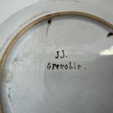 Old Grenoble earthenware plate, 19th century coachman decor