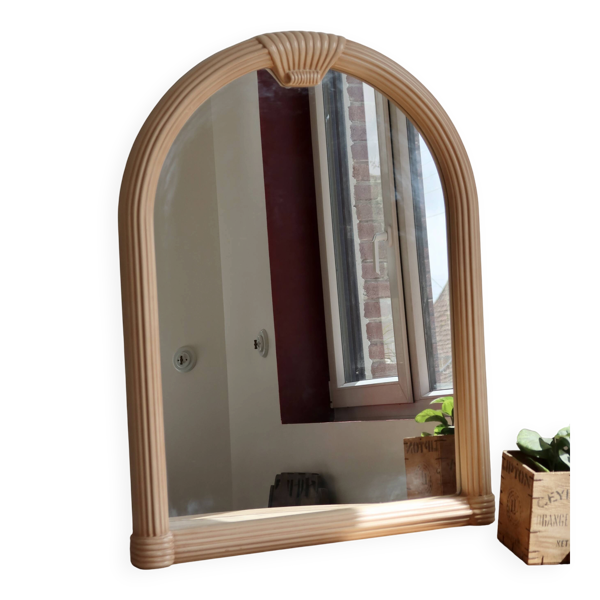 Miroir mural rose poudré arche - Style Art déco - Cadre mouluré