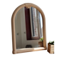 Powder pink arch wall mirror - Art Deco style - Moulded frame