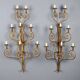 Antique wall sconces in gilded iron, 8 lights, Italy, 20th century.