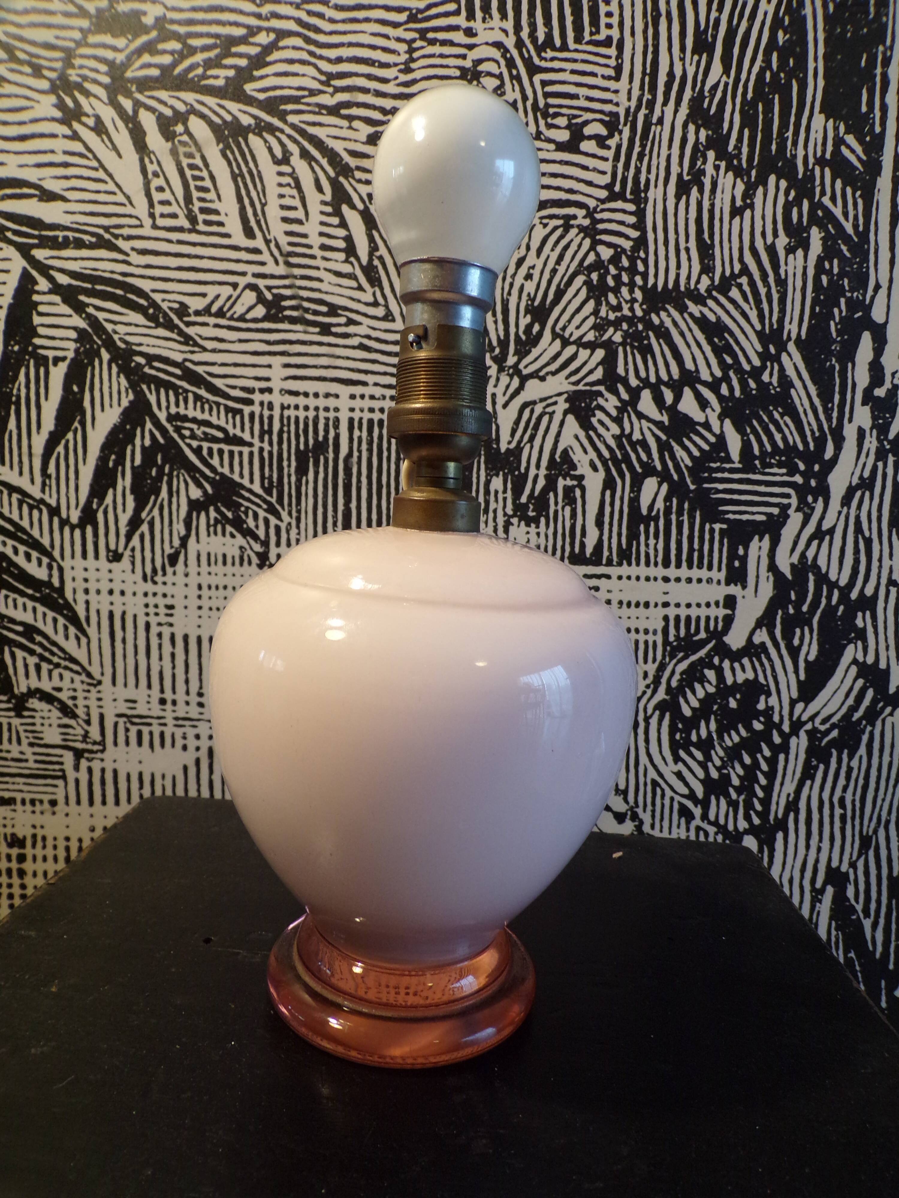 Pink glass lamp, 1930s