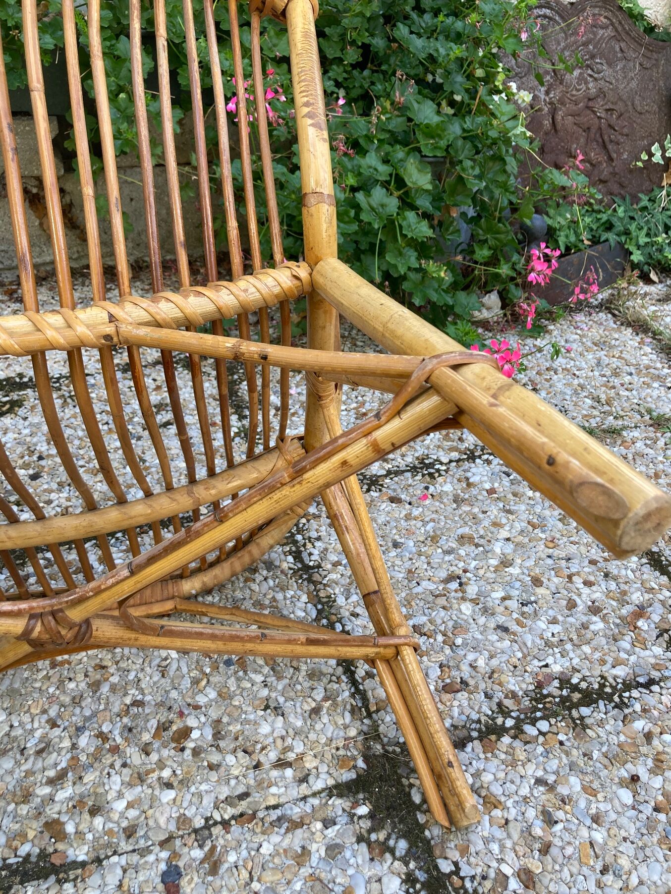 Fauteuil en rotin vintage