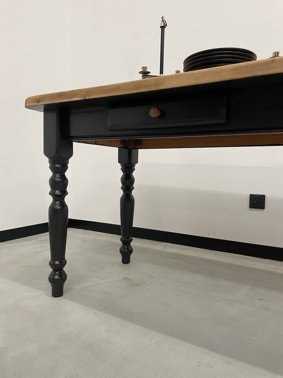 Farm table desk turned legs