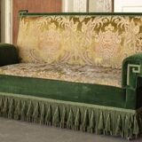 Canapé-lit Art nouveau allemand c.1900 – velours vert