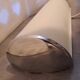 Rectangular wall light 1990 in frosted glass and silver metal
