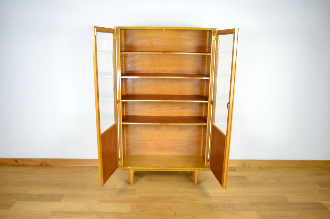 Vintage blond oak glazed library 1950