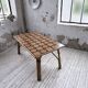 1950s rattan table with ceramic top