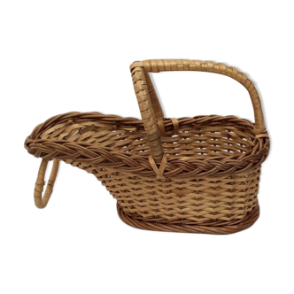 Vintage wicker bottle holder